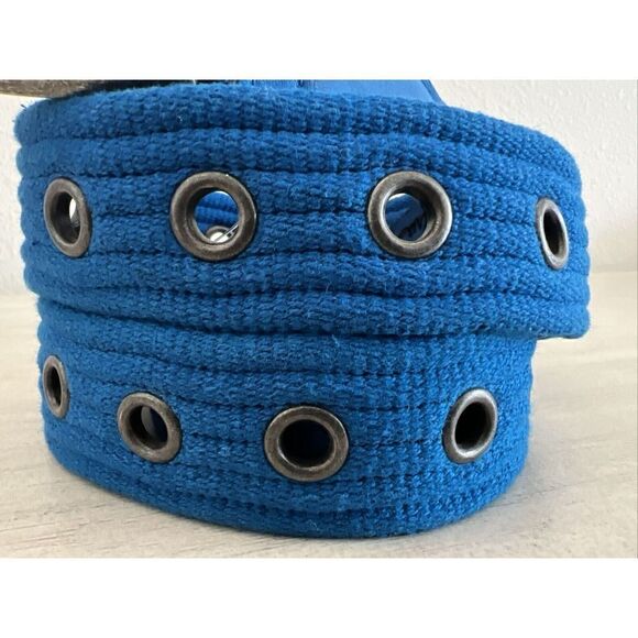 Free People Womens Sz S/M Blue Belt Canvas Leather NEW - Picture 6 of 9